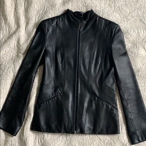 Kenneth Cole black leather jacket - XS